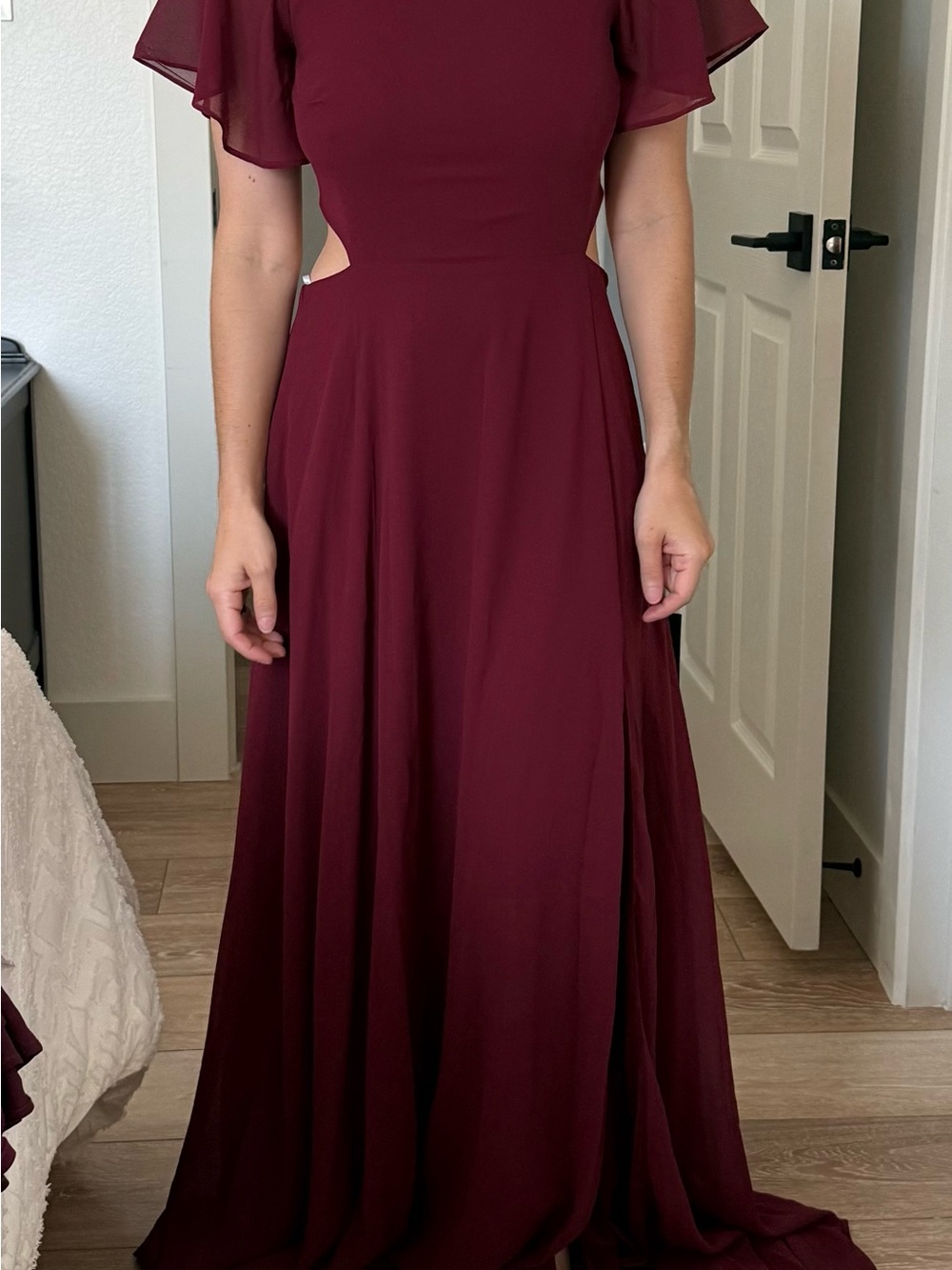 Lulus Garden Bliss Burgundy Cutout Maxi Dress - Picture 4 of 5